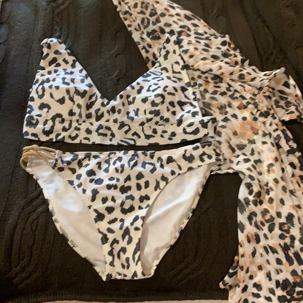 Aerie leopard bikini and cover up. Beautiful!!